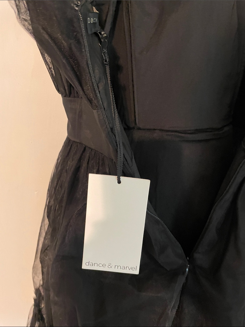 New Dance & Marvel Black Strapless Tulle Mini Dress size Small - Picture 10 of 11